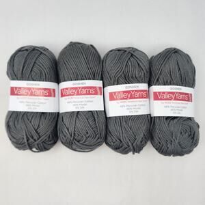 4 Valley Yarns Goshen Steel Grey 0026, 92 Yards 50 g. Cotton Modal Silk NWT